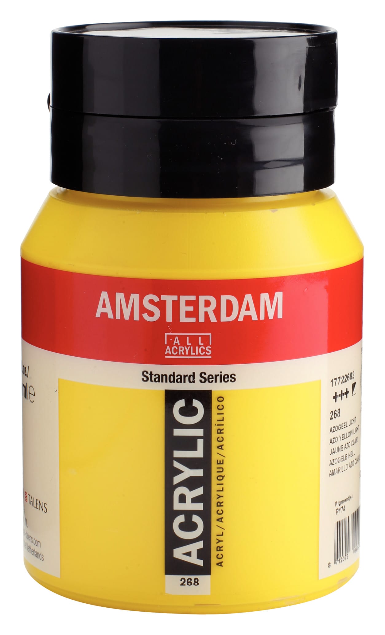 8712079044138 Amsterdam Standard Series Acrylic Jar 500 ml Azo Yellow Light 268 - Görsel 1