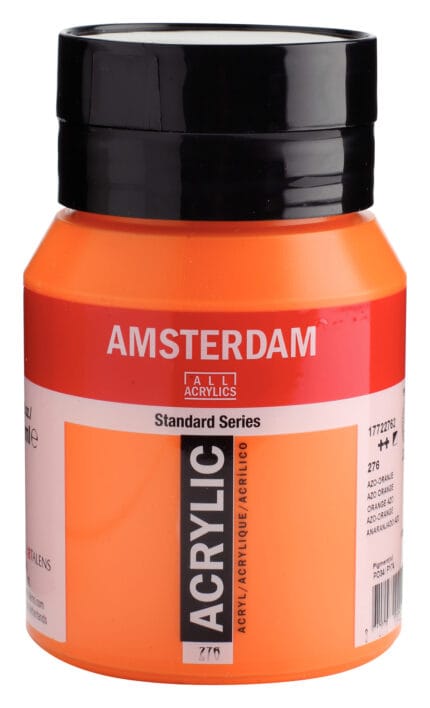 Amsterdam Standard Series Acrylic Jar 500 ml Azo Orange 276