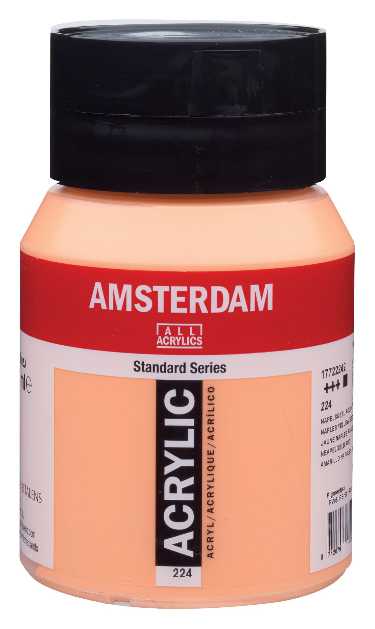 8712079159221 Amsterdam Standard Series Acrylic Jar 500 ml Naples Yellow Red 224 - Görsel 1