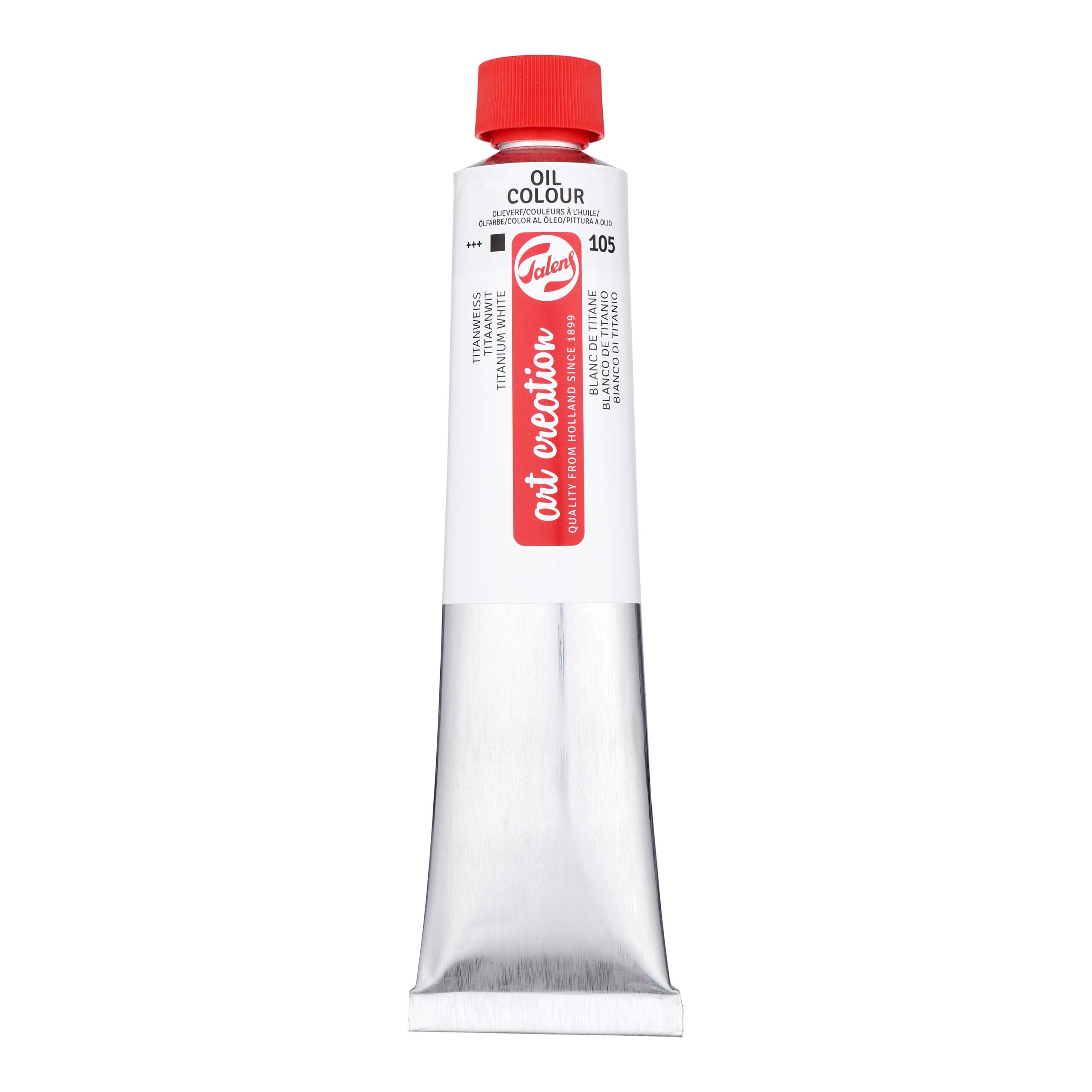 9016105M Royal Talens Art Creation Oil Colour Tube 200 ml Titanium White (Safflower Oil) 105 - Görsel 1