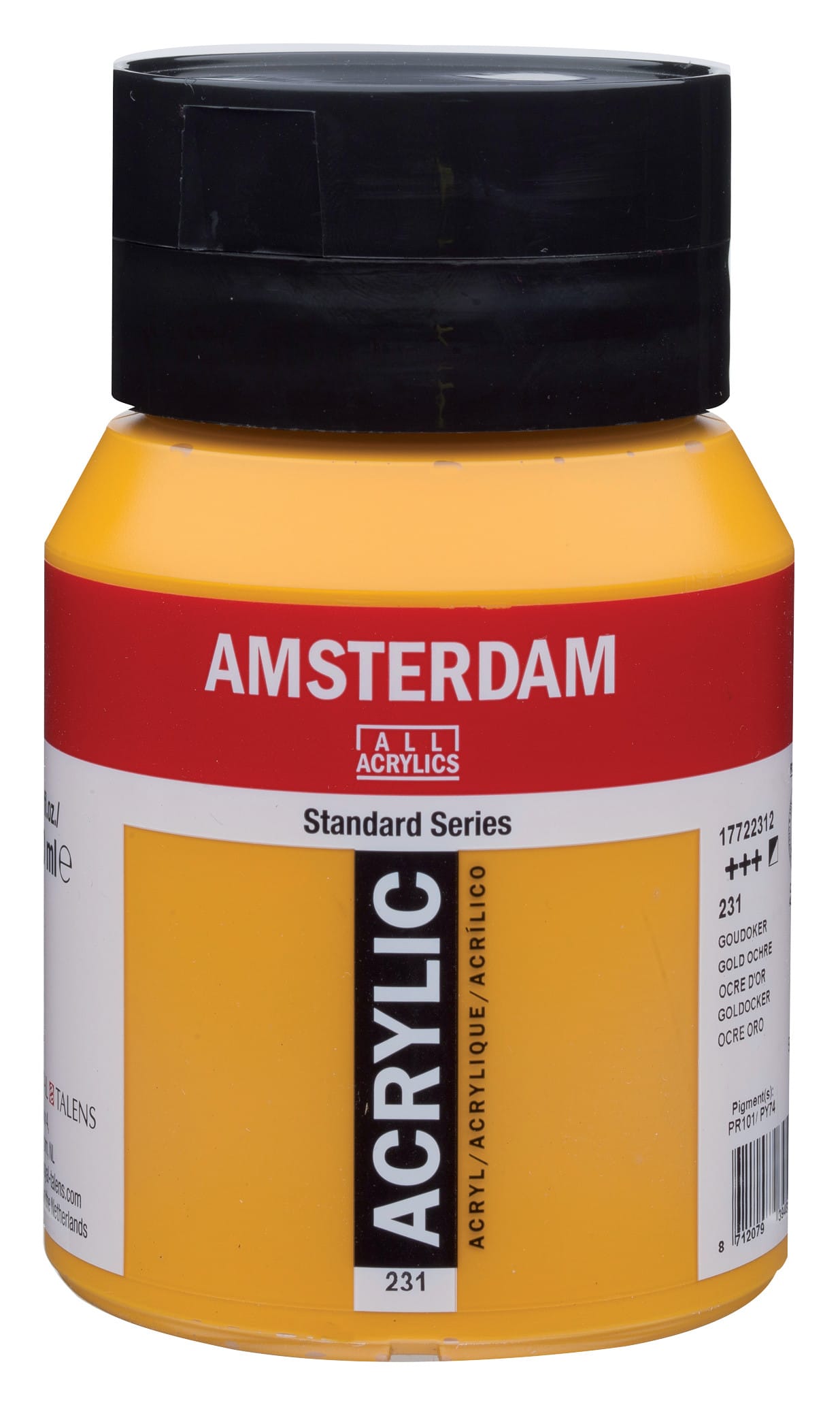 8712079394837 Amsterdam Standard Series Acrylic Jar 500 ml Gold Ochre 231 - Görsel 1