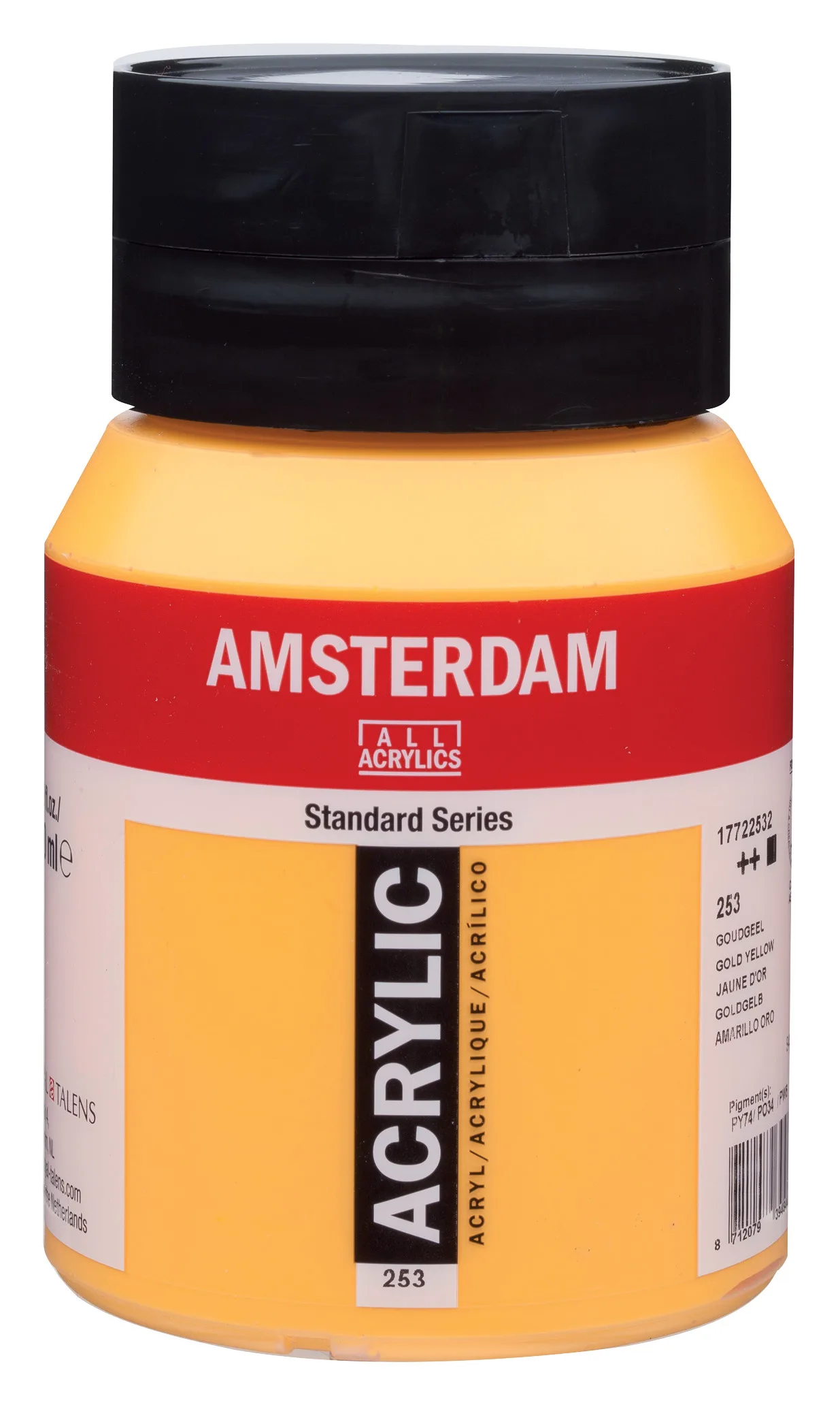 Amsterdam Standard Series Acrylic Jar 500 ml Gold Yellow 253 - Görsel 1