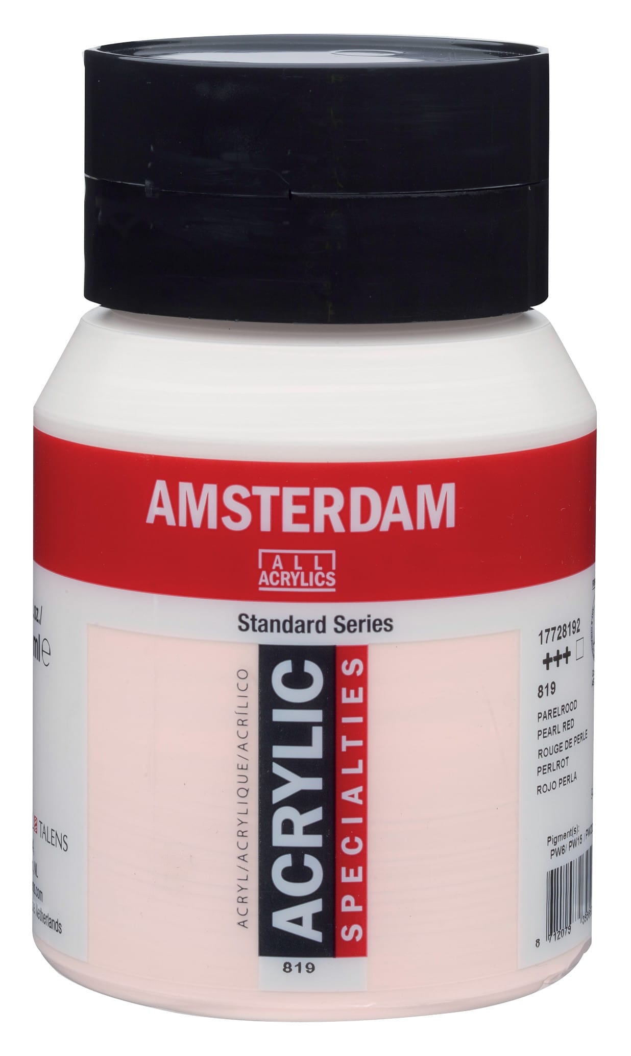 8712079395667 Amsterdam Standard Series Acrylic Jar 500 ml Pearl Red 819 - Görsel 1