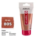 Royal Talens Art Creation Acrylic Colour Tube 75 ml Copper 805 - Görsel 3