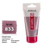 Royal Talens Art Creation Acrylic Colour Tube 75 ml Metallic Rose 833 - Görsel 2