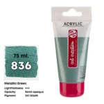 Royal Talens Art Creation Acrylic Colour Tube 75 ml Metallic Green 836 - Görsel 2