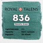Royal Talens Art Creation Acrylic Colour Tube 75 ml Metallic Green 836 - Görsel 3