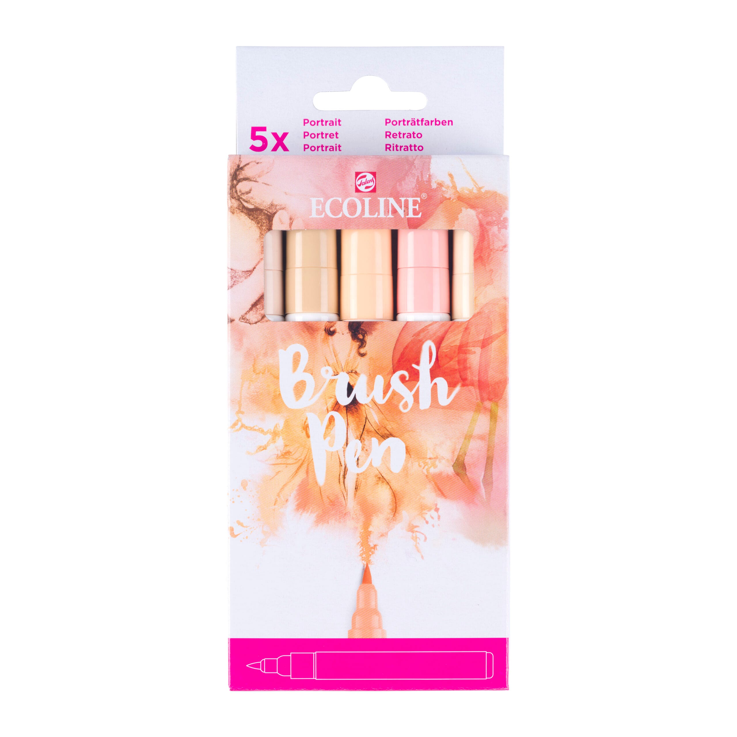 Ecoline Brushpen Set 5 Portrait Ecoline Brush Pen set Portrait | 5 colours - Görsel 1