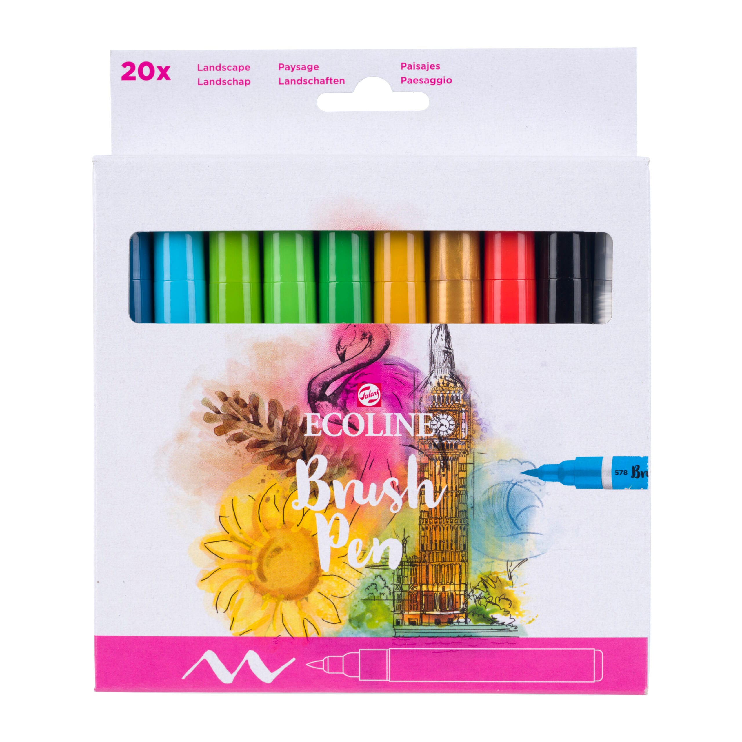 Ecoline Brushpen Set 20 Landscape Ecoline Brush Pen set Landscape | 20 colours - Görsel 1
