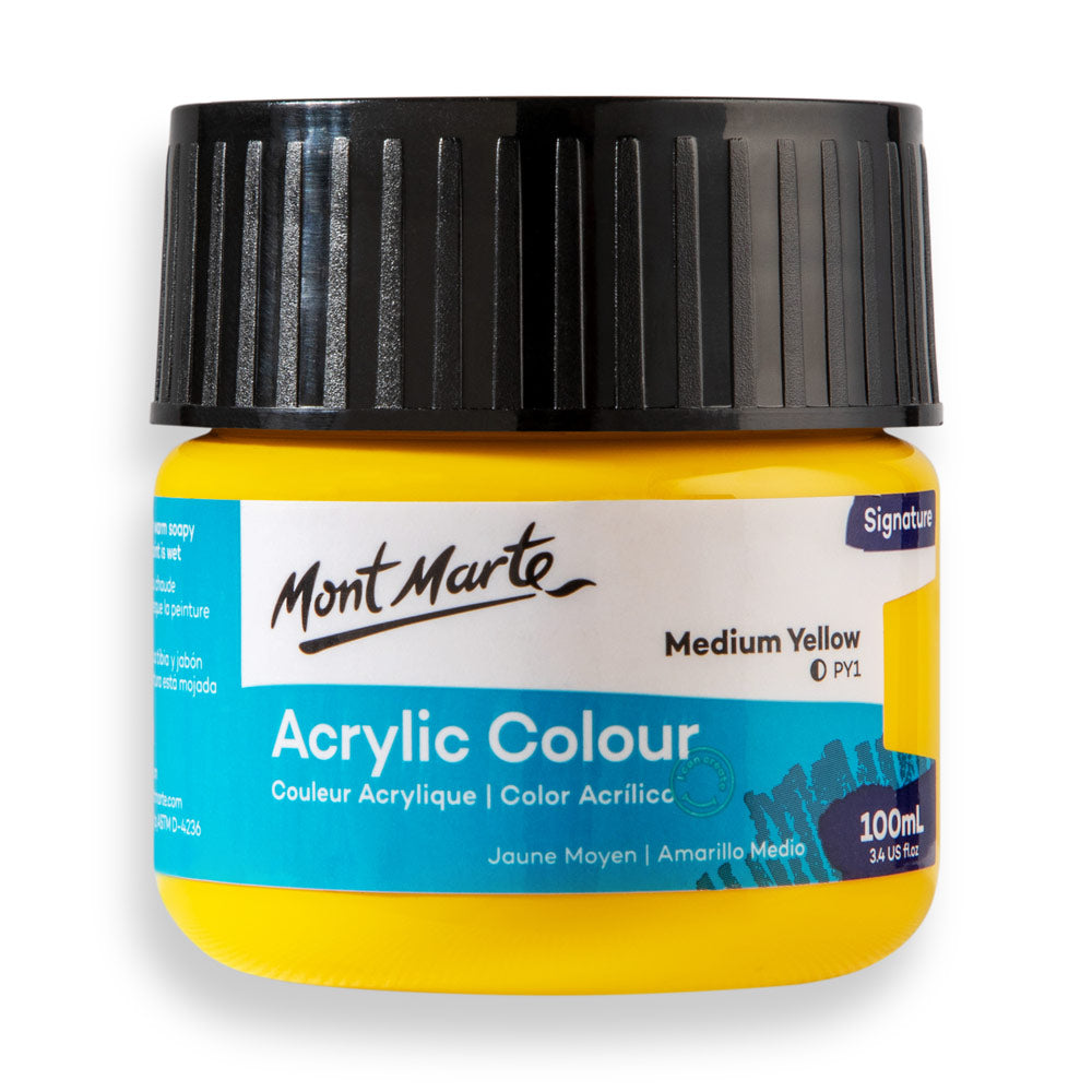 MSCH1004 MM Akrilik Boya Signature 100ml - Medium Yellow - Görsel 1