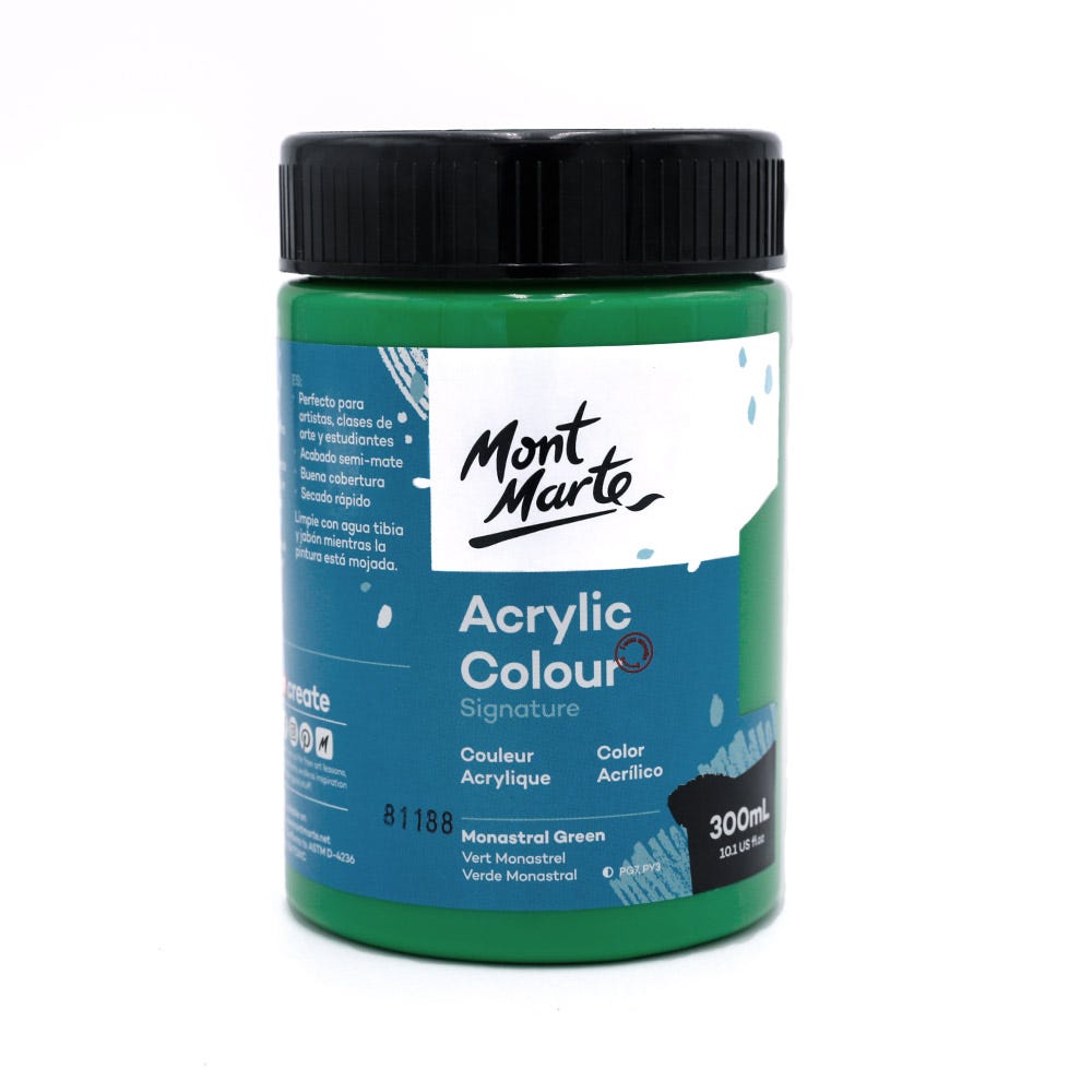 MSCH3057 MM Akrilik Boya Signature 300ml - Monastral Green - Görsel 1
